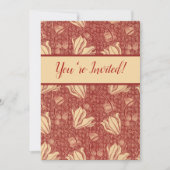 Morris Inspired Lily Flower Botanische rode textie Kaart (Voorkant)