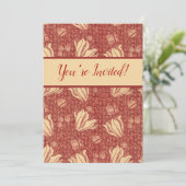 Morris Inspired Lily Flower Botanische rode textie Kaart (Staand voorkant)