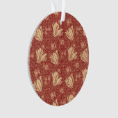 Morris Inspired Lily Flower Botanische rode textie Ornament (voorkant)