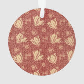 Morris Inspired Lily Flower Botanische rode textie Ornament (achterkant)