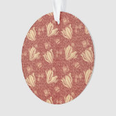 Morris Inspired Lily Flower Botanische rode textie Ornament (voorkant)