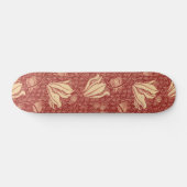 Morris Inspired Lily Flower Botanische rode textie Persoonlijk Skateboard (Horizontaal)