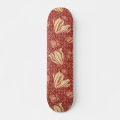 Morris Inspired Lily Flower Botanische rode textie Persoonlijk Skateboard (Voorkant)