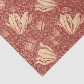 Morris Inspired Lily Flower Botanische rode textie Tissuepapier (Detail)