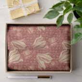 Morris Inspired Lily Flower Botanische rode textie Tissuepapier (Geschenk)