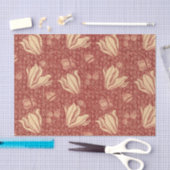 Morris Inspired Lily Flower Botanische rode textie Tissuepapier (Craft)