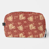 Morris Inspired Lily Flower Botanische rode textie Toilettasje (Voorkant)