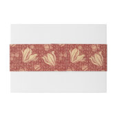 Morris Inspired Lily Flower Botanische rode textie Uitnodigingen Wikkel (Achterkant Voorbeeld)
