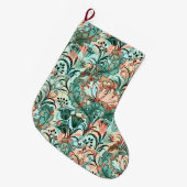 Morris Inspired Tulips,Peonies,Acanthus Green Grote Kerstsok (Voorkant (Hangend))