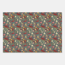 Morris inspireerde Melange Inpakpapier Vel