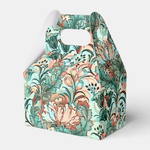 Morris inspireerde tulpen, pioenen, Acanthus Green Bedankdoosjes