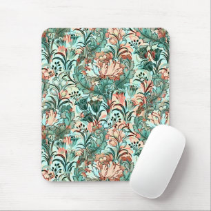 Morris inspireerde tulpen, pioenen, Acanthus Green Muismat