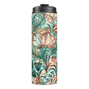 Morris inspireerde tulpen, pioenen, Acanthus Green Thermosbeker