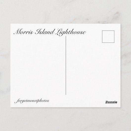 Morris Island Lighthouse Briefkaart (Achterkant)