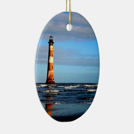 Morris Island Lighthouse Folly Beach Keramisch Ornament (Rechts)