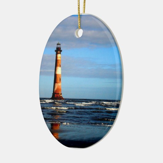 Morris Island Lighthouse Folly Beach Keramisch Ornament (Links)