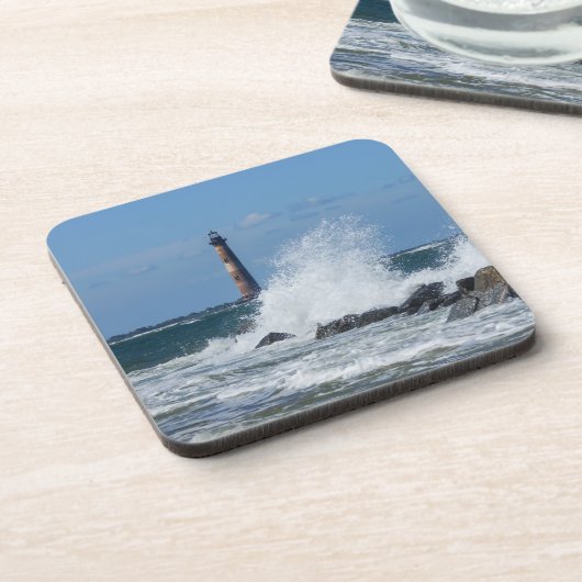 Morris Island Lighthouse Splash Drankjes Onderzetter (Linkerzijde)