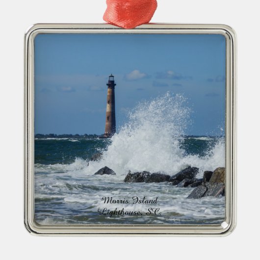 Morris Island Lighthouse Splash Metalen Ornament (Voorkant)