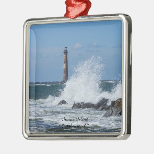Morris Island Lighthouse Splash Metalen Ornament (Links)
