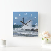 Morris Island Lighthouse Splash Vierkante Klok (Huis)