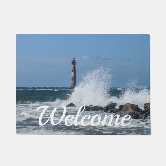 Morris Island Lighthouse Splash Welkom Doormat Deurmat (Voorkant)