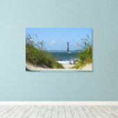 Morris Island Lighthouse Walkway Canvas Afdruk (Insitu (Houten vloer))