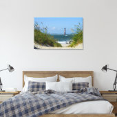 Morris Island Lighthouse Walkway Canvas Afdruk (Insitu (Slaapkamer))