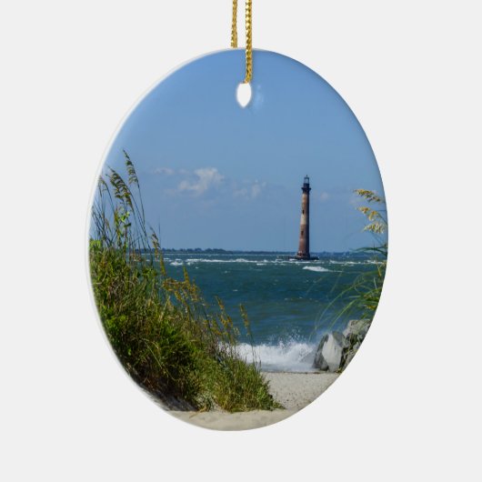 Morris Island Lighthouse Walkway Keramisch Ornament (Rechts)