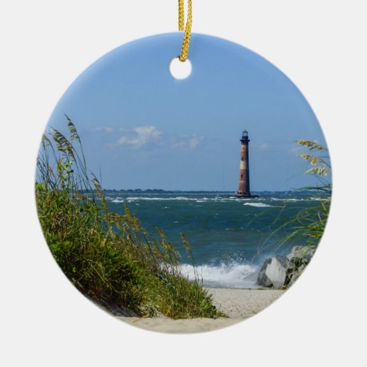 Morris Island Lighthouse Walkway Keramisch Ornament (Voorkant)