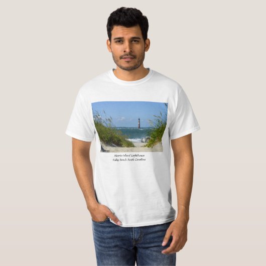 Morris Island Lighthouse Walkway T-shirt (Voorkant volledig)