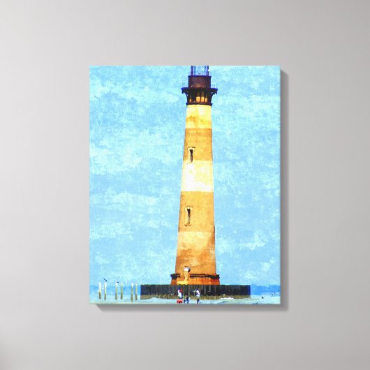 Morris Island Vuurtoren Olie op Canvas Afdruk (Voorkant)
