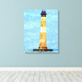 Morris Island Vuurtoren Olie op Canvas Afdruk (Insitu (Houten vloer))