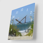 Morris Island Vuurtoren Walkway Wall Clock Vierkante Klok (Hoek)