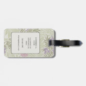 Morris lavendel & roze larkspur patroon bagagelabel (Achterkant horizontaal)