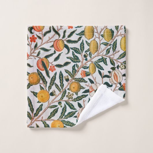 Morris Light Achtergrond Antiek Pomegrana Pattern Bad Handdoek (Wasdoekje)