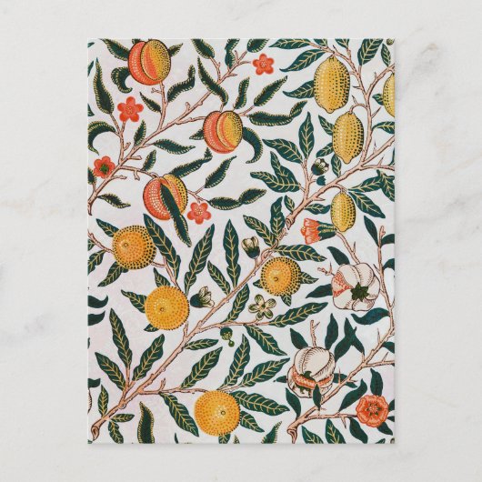 Morris Light Achtergrond Antiek Pomegrana Pattern Briefkaart (Voorkant)