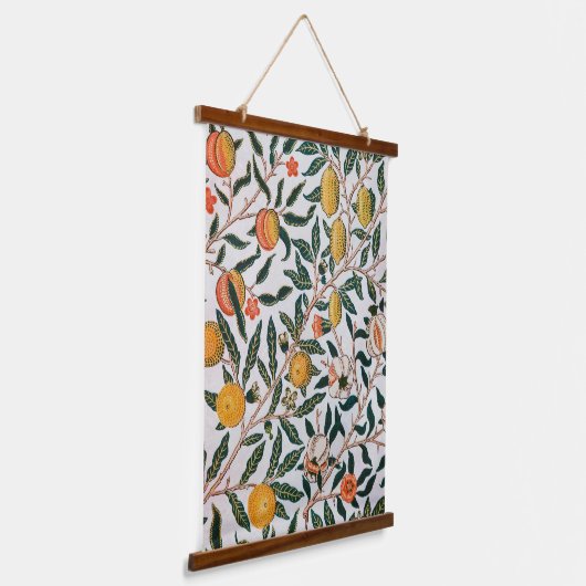 Morris Light Achtergrond Antiek Pomegrana Pattern Hangend Wandkleed (Gebogen)