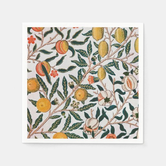 Morris Light Achtergrond Antiek Pomegrana Pattern Servet (Voorkant)