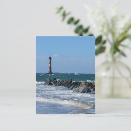 Morris Lighthouse Folly Beach Briefkaart (Staand voorkant)