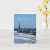 Morris Lighthouse Folly Beach denking of you Kaart (Gele Bloem)