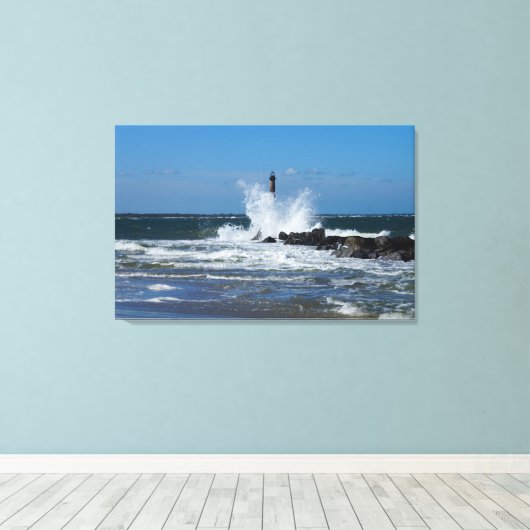 Morris Lighthouse Splash Canvas Afdruk (Insitu (Houten vloer))