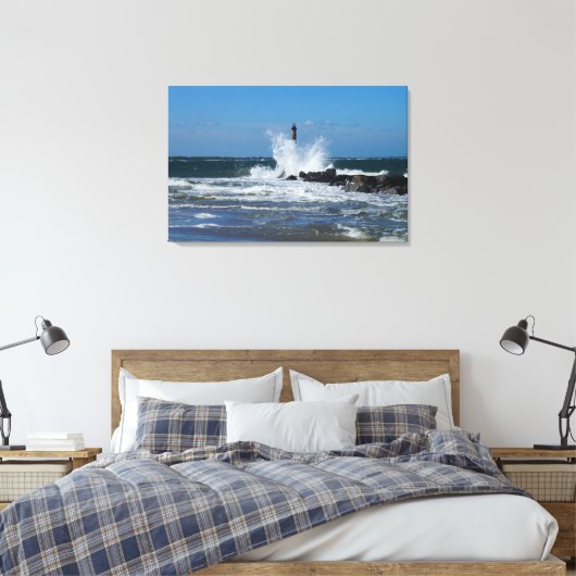 Morris Lighthouse Splash Canvas Afdruk (Insitu (Slaapkamer))