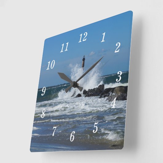 Morris Lighthouse Splash Vierkante Klok (Hoek)