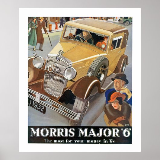 Morris Major '6' Automobile Ad Poster (Voorkant)