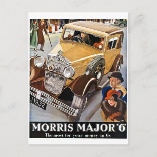 Morris Major 6 -  British Auto Advert Briefkaart