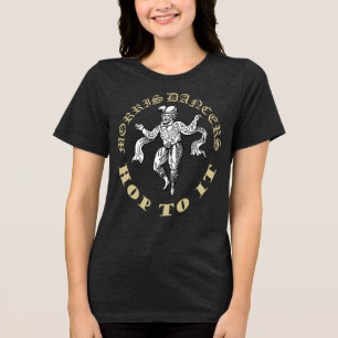 Morris Mannen Hoppen Ernaar Leuk Vintage Illustrat Tri-Blend Shirt