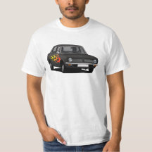 Morris Marina Super - zwart met vlammen T-shirt