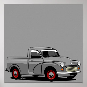 Morris Minor 1000 pickup grijs Poster