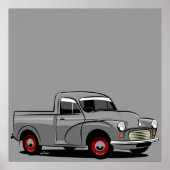 Morris Minor 1000 pickup grijs Poster (Voorkant)