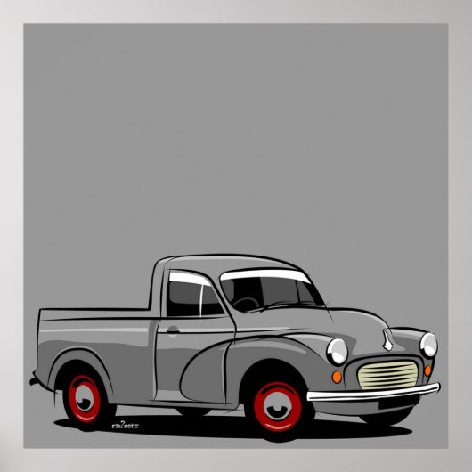 Morris Minor 1000 pickup grijs Poster (Voorkant)